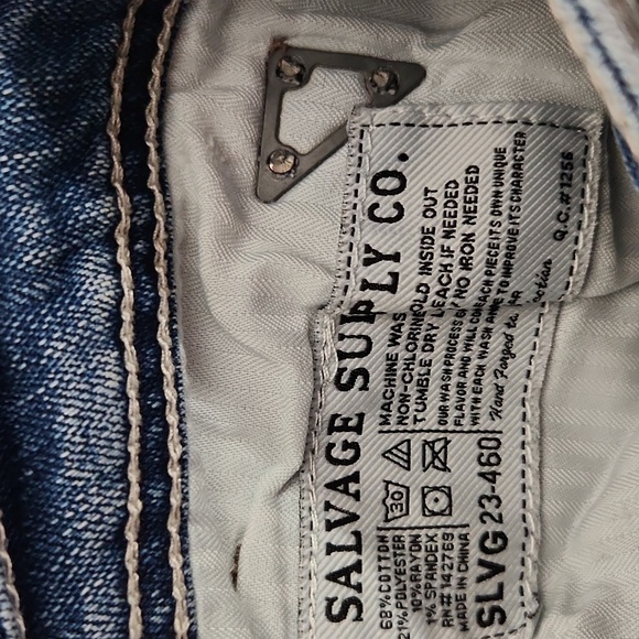 Salvage Anarchy Jeans Mens Buckle Relaxed Straight 34 Distressed distroyed - Picture 12 of 16